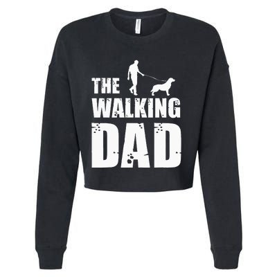 The Walking Dad Golden Retriever Dog Owner Dog Breed Gift Cropped Pullover Crew