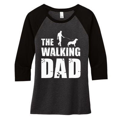 The Walking Dad Golden Retriever Dog Owner Dog Breed Gift Women's Tri-Blend 3/4-Sleeve Raglan Shirt