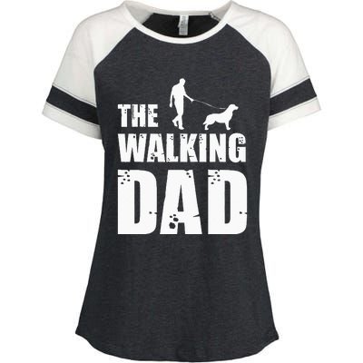 The Walking Dad Golden Retriever Dog Owner Dog Breed Gift Enza Ladies Jersey Colorblock Tee