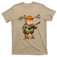 Trump With Dog Duck Waterfowl Hunting Camo President Trump T-Shirt