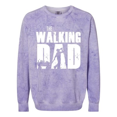 The Walking Dad Beer Fathers Day Colorblast Crewneck Sweatshirt