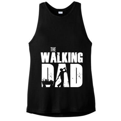 The Walking Dad Beer Fathers Day Ladies PosiCharge Tri-Blend Wicking Tank