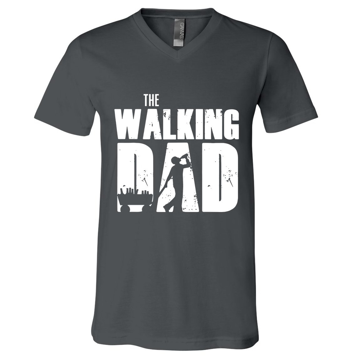 The Walking Dad Beer Fathers Day V-Neck T-Shirt