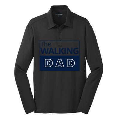 The Walking Dad Fathers Day Silk Touch Performance Long Sleeve Polo