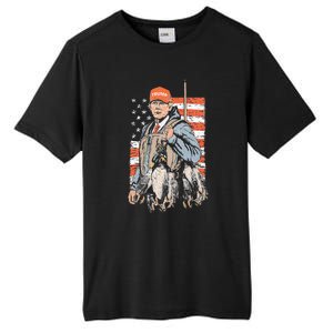 Trump With Dog Duck Waterfowl Hunting Deer Tall Fusion ChromaSoft Performance T-Shirt