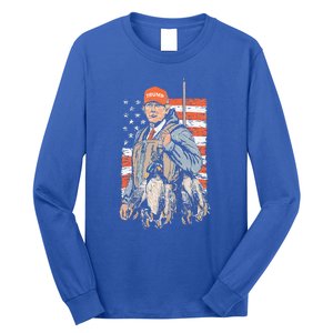 Trump With Dog Duck Waterfowl Hunting Deer Long Sleeve Shirt