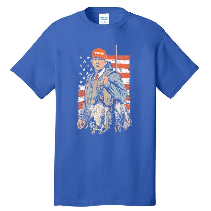 Trump With Dog Duck Waterfowl Hunting Deer Tall T-Shirt