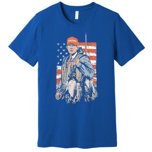 Trump With Dog Duck Waterfowl Hunting Deer Premium T-Shirt