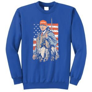 Trump With Dog Duck Waterfowl Hunting Deer Tall Sweatshirt