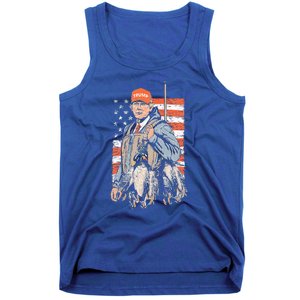 Trump With Dog Duck Waterfowl Hunting Deer Tank Top