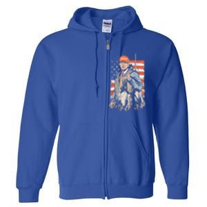 Trump With Dog Duck Waterfowl Hunting Deer Full Zip Hoodie