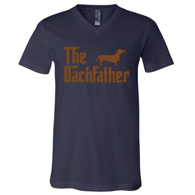 The Weiner Dog Father Funny Dachshund V-Neck T-Shirt