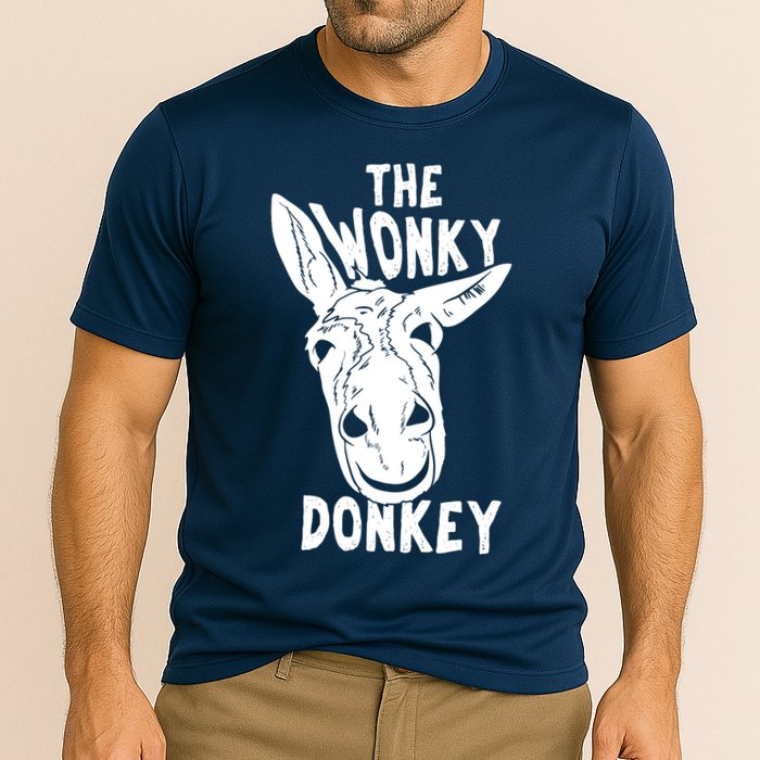 The Wonky Donkey Funny Donkey Lover Farm Animal Cooling Performance Crew T-Shirt