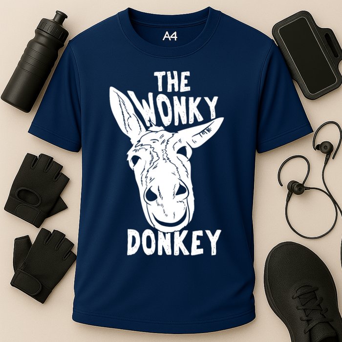 The Wonky Donkey Funny Donkey Lover Farm Animal Cooling Performance Crew T-Shirt