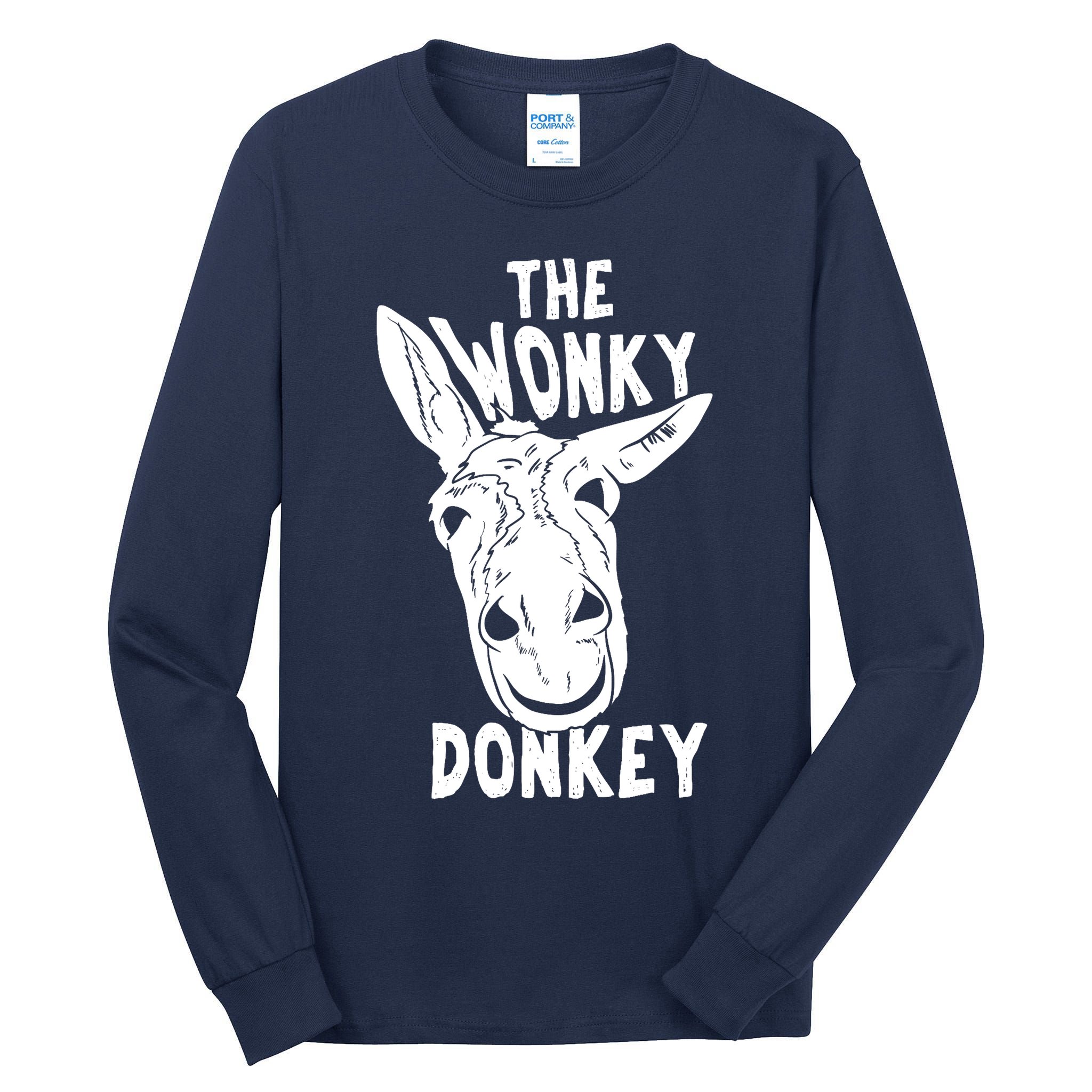The Wonky Donkey Funny Donkey Lover Farm Animal Tall Long Sleeve T-Shirt