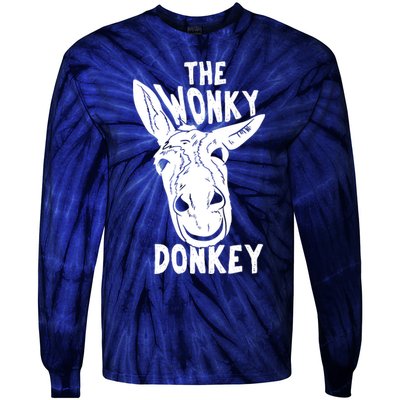 The Wonky Donkey Funny Donkey Lover Farm Animal Tie-Dye Long Sleeve Shirt