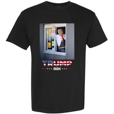 Trump Works Drive Thru Trump Serving French Fries Garment-Dyed Heavyweight T-Shirt