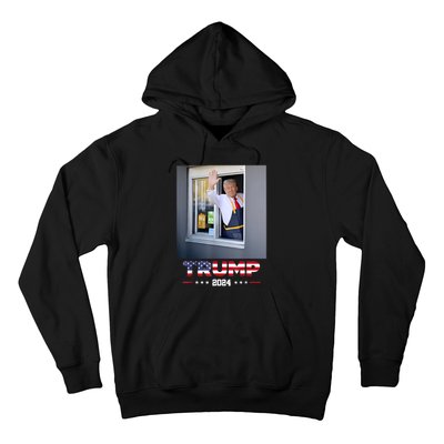 Trump Works Drive Thru Trump Serving French Fries Hoodie