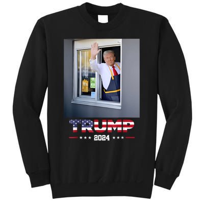 Trump Works Drive Thru Trump Serving French Fries Sweatshirt