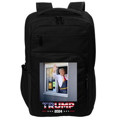 Trump Works Drive Thru Trump Serving French Fries Impact Tech Backpack