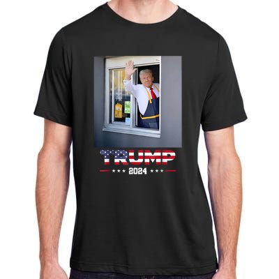 Trump Works Drive Thru Trump Serving French Fries Adult ChromaSoft Performance T-Shirt