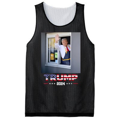 Trump Works Drive Thru Trump Serving French Fries Mesh Reversible Basketball Jersey Tank