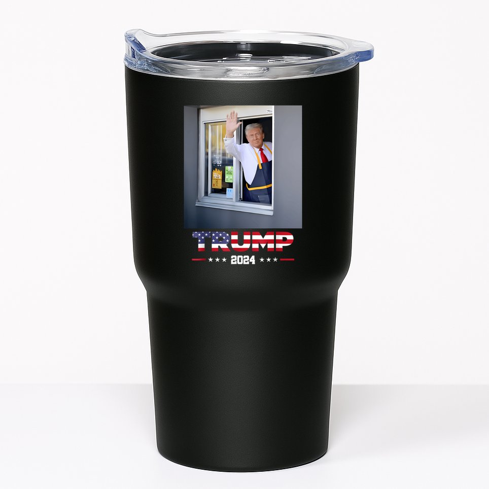 Trump Works Drive Thru Trump Serving French Fries Tumbler