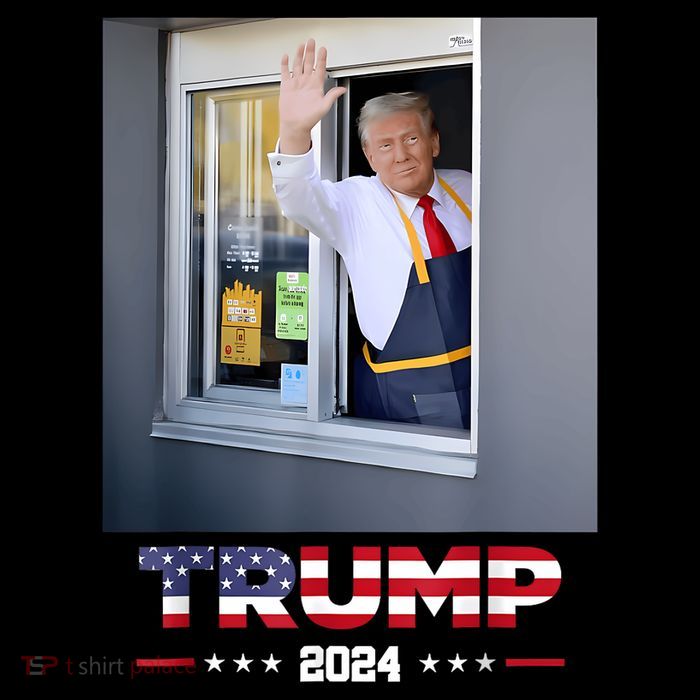 Trump Works Drive Thru Trump Serving French Fries Premium T-Shirt