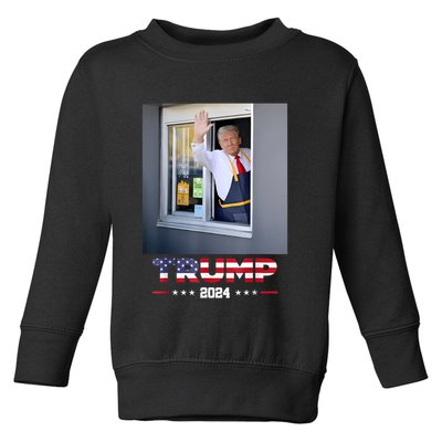 Trump Works Drive Thru Trump Serving French Fries Toddler Sweatshirt