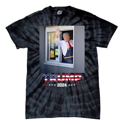 Trump Works Drive Thru Trump Serving French Fries Tie-Dye T-Shirt