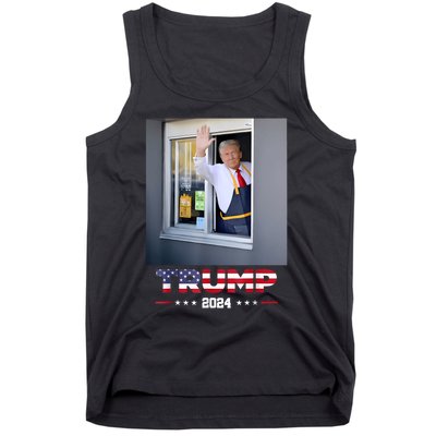 Trump Works Drive Thru Trump Serving French Fries Tank Top