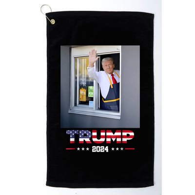 Trump Works Drive Thru Trump Serving French Fries Golf Towel