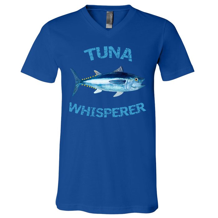 Tuna Whisperer Deep Sea Fishing Tuna Fish Bluefin Tuna Gift V-Neck T-Shirt