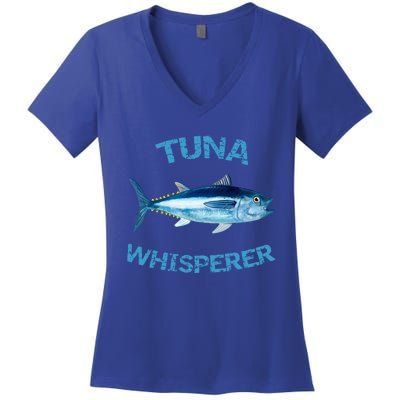 Tuna Whisperer Deep Sea Fishing Tuna Fish Bluefin Tuna Gift Women's V-Neck T-Shirt