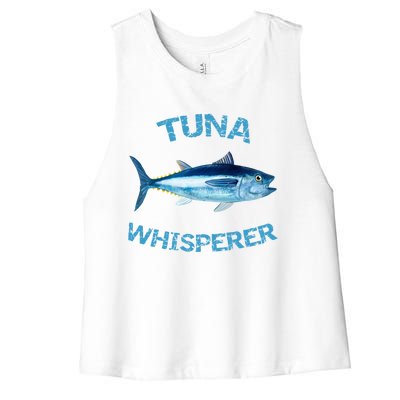 Tuna Whisperer Deep Sea Fishing Tuna Fish Bluefin Tuna Gift Women's Racerback Cropped Tank