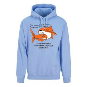 The Worst Day Of Fishing Beats The Best Day Of Court Ordered Anger Management Se Unisex Surf Hoodie