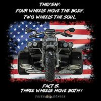 Three Wheels Do Both! USA Flags Trike Gift Backpack