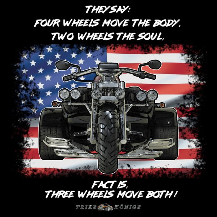 Three Wheels Do Both! USA Flags Trike Gift Backpack