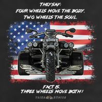 Three Wheels Do Both! USA Flags Trike Gift Adult Drive Performance Visor