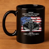 Three Wheels Do Both! USA Flags Trike Gift 11oz C Handle Ceramic Mug