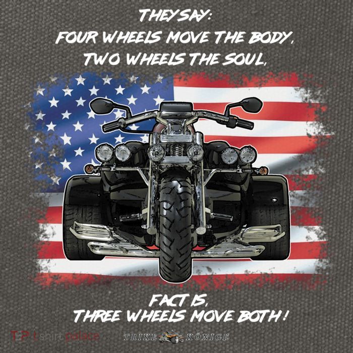 Three Wheels Do Both! USA Flags Trike Gift Cotton Canvas Backpack