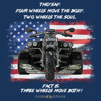 Three Wheels Do Both! USA Flags Trike Gift Cooling Performance Crew T-Shirt