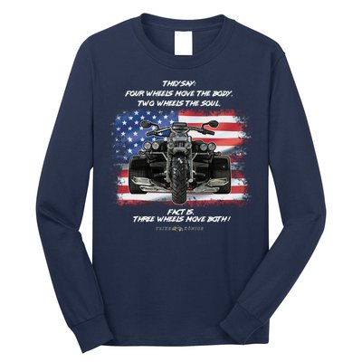 Three Wheels Do Both! USA Flags Trike Gift Long Sleeve Shirt