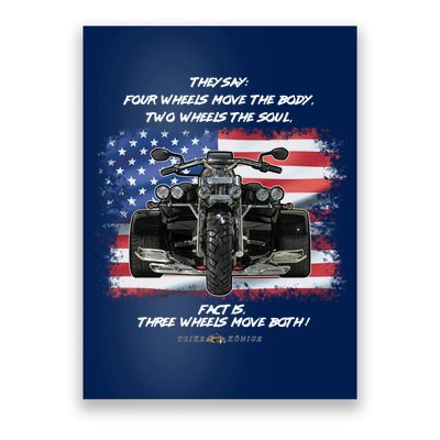 Three Wheels Do Both! USA Flags Trike Gift Poster