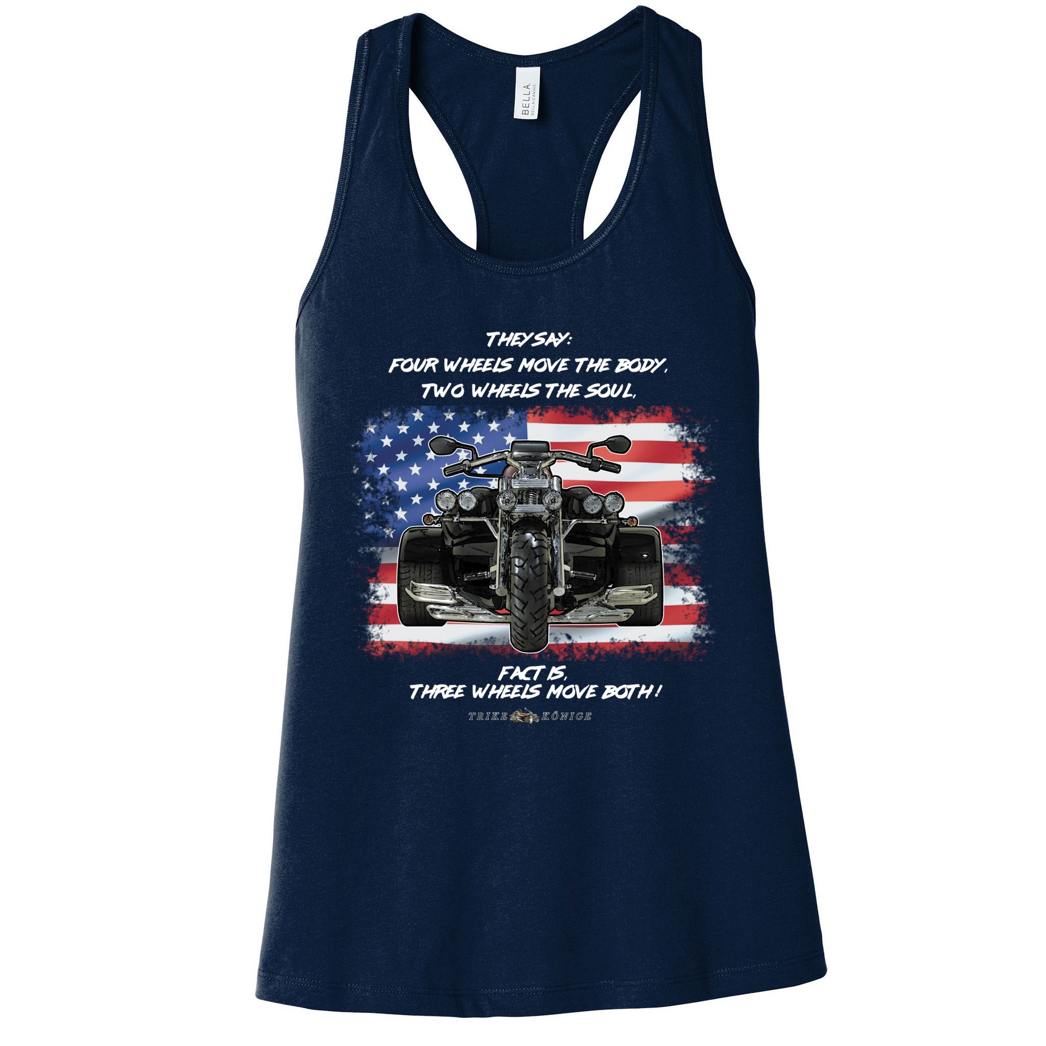 Three Wheels Do Both! USA Flags Trike Gift Womens Tank Top