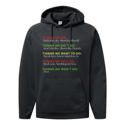 Things We Did Built This City Shot The Sheriff Start Performance Fleece Hoodie