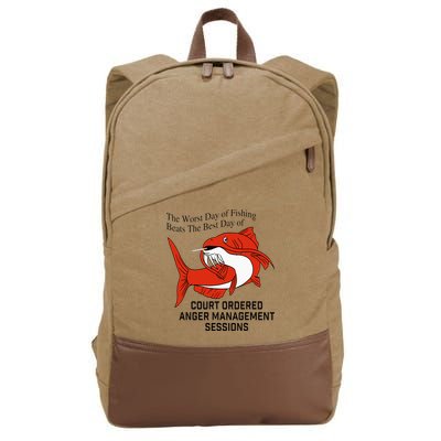 The Worst Day Of Fishing Beats The Best Day Of Court Ordered Cotton Canvas Backpack