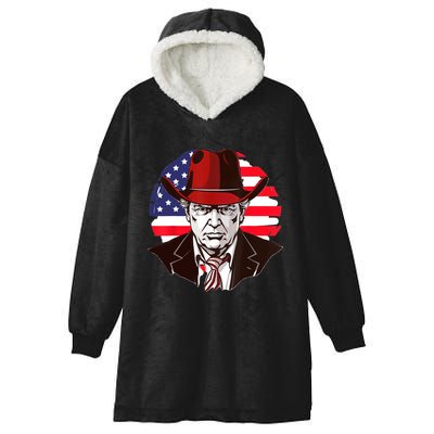 Trump Won Daddys Home Trump Cowboy Hat Hooded Wearable Blanket