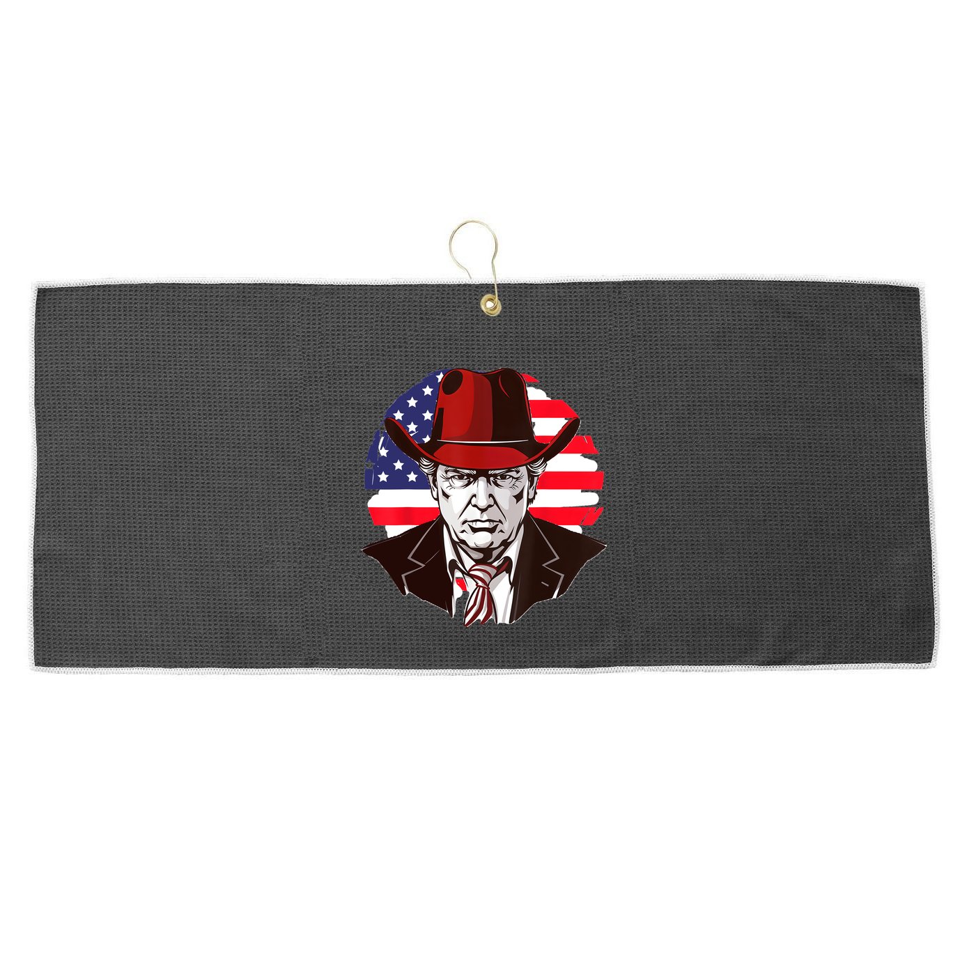 Trump Won Daddys Home Trump Cowboy Hat Large Microfiber Waffle Golf Towel