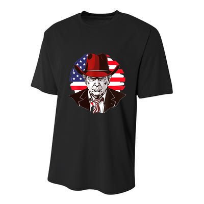 Trump Won Daddys Home Trump Cowboy Hat Youth Performance Sprint T-Shirt